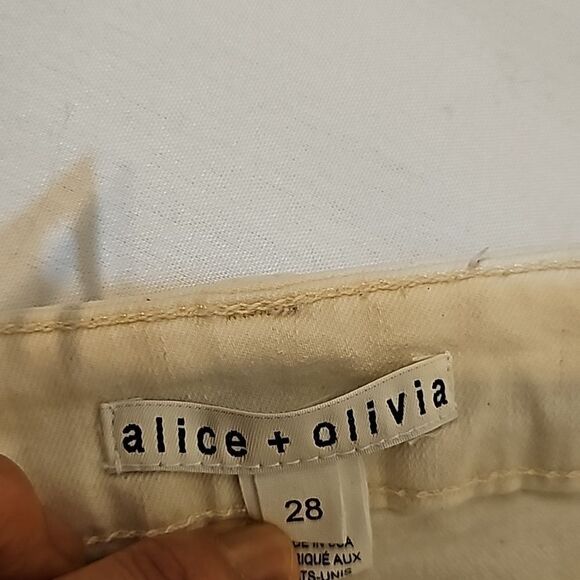 Alice +olivia cream jeans size 28 - Picture 9 of 11